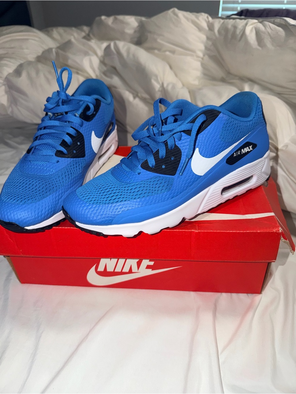 Nike Air Max 90 Ultra Essential Heritage Cyan Blue White Black Men’s Size 9